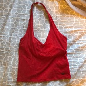 Red halter top